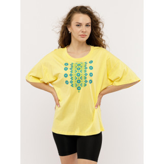 Жіноча вишиванка з коротким рукавом L жовтий YUKI ЦБ-00224748 - Інтернет-магазин спільних покупок ToGether