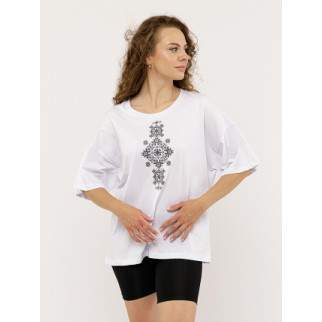 Жіноча вишиванка з коротким рукавом XL білий YUKI ЦБ-00224751 - Інтернет-магазин спільних покупок ToGether