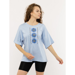Жіноча вишиванка з коротким рукавом M блакитний YUKI ЦБ-00224752 - Інтернет-магазин спільних покупок ToGether