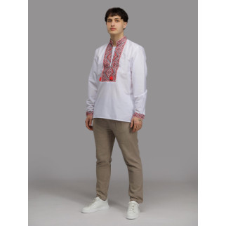 Чоловіча вишиванка з довгим рукавом 44 білий Козачок ЦБ-00216883 - Інтернет-магазин спільних покупок ToGether