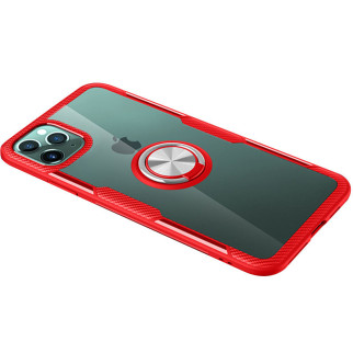TPU+PC чохол Deen CrystalRing for Magnet opp Apple iPhone 11 Pro 5.8" Прозорий / Червоний - Інтернет-магазин спільних покупок ToGether