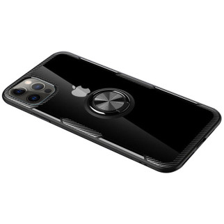 TPU+PC чохол Deen CrystalRing for Magnet opp Apple iPhone 12 Pro Max 6.7" Прозорий / Чорний - Інтернет-магазин спільних покупок ToGether