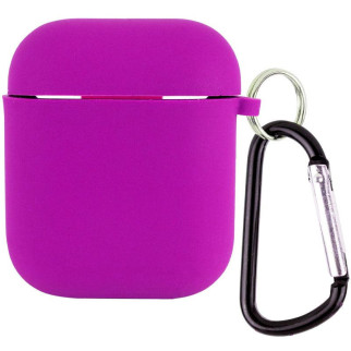 Силіконовий футляр з мікрофіброю для навушників Epik Airpods 1/2 Фіолетовий / Grape - Інтернет-магазин спільних покупок ToGether