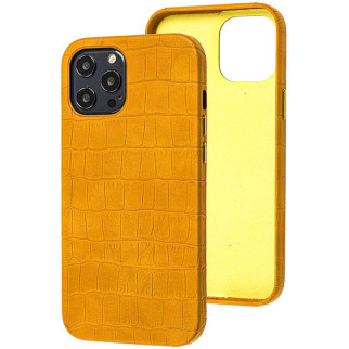 Шкіряний чохол Epik Croco Leather Apple iPhone 12 Pro/12 6.1" Yellow - Інтернет-магазин спільних покупок ToGether