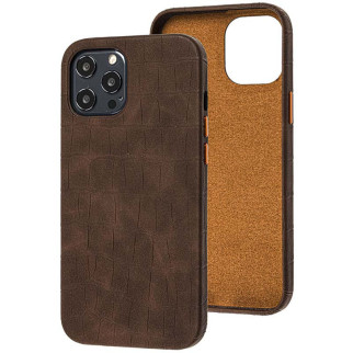 Шкіряний чохол Epik Croco Leather Apple iPhone 12 Pro/12 6.1" Golden Brown - Інтернет-магазин спільних покупок ToGether