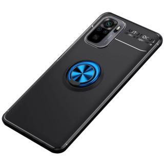 TPU чохол Deen ColorRing під магнітний тримач opp Xiaomi Redmi Note 10 / Note 10s Чорний / Синій - Інтернет-магазин спільних покупок ToGether