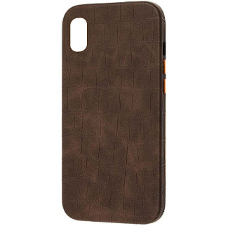 Шкіряний чохол Epik Croco Leather Apple iPhone X/XS 5.8" Golden Brown - Інтернет-магазин спільних покупок ToGether