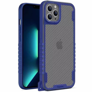 Чохол TPU+PC Epik TRAVEL Carbon Apple iPhone 12 Pro 6.1" Синій - Інтернет-магазин спільних покупок ToGether