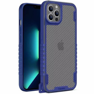 Чохол TPU+PC Epik TRAVEL Carbon Apple iPhone 13 Pro Max 6.7" Синій - Інтернет-магазин спільних покупок ToGether