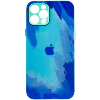 Чохол TPU+Glass Epik Impasto abstract Apple iPhone 12 Pro 6.1" Blue - Інтернет-магазин спільних покупок ToGether