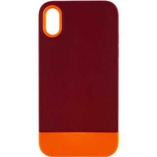 Чохол TPU+PC Epik Bichromatic Apple iPhone X/XS 5.8" Brown burgundy / Orange - Інтернет-магазин спільних покупок ToGether