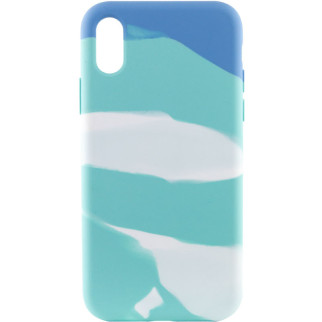 Чохол Epik Silicone case full Aquarelle Apple iPhone XR 6.1" Бірюзово-білий - Інтернет-магазин спільних покупок ToGether
