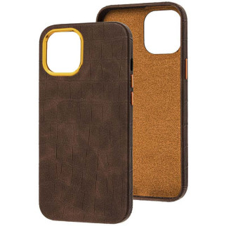 Шкіряний чохол Epik Croco Leather Apple iPhone 14 6.1" Golden Brown - Інтернет-магазин спільних покупок ToGether