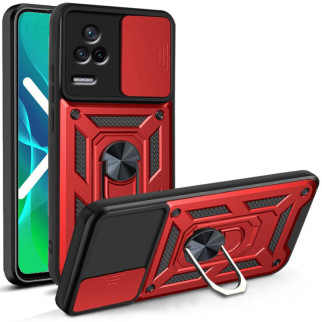 Ударостійкий чохол Epik Camshield Serge Ring Xiaomi Poco F4 Червоний - Інтернет-магазин спільних покупок ToGether
