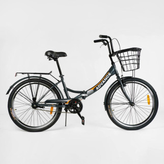 Велосипед складний Corso 24`` Advance AD-24625 (1) одношвидкісний, складна сталева рама 14``, корзина, багажни - Інтернет-магазин спільних покупок ToGether