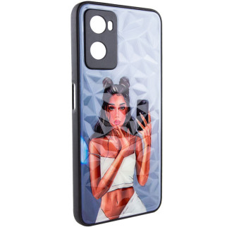 TPU+PC чохол Epik Prisma Ladies Oppo A57s/A77s Black in White - Інтернет-магазин спільних покупок ToGether