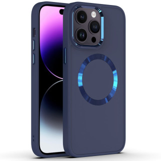 TPU чохол Epik Bonbon Metal Style with MagSafe Apple iPhone 14 Pro 6.1" Синій / Cosmos blue - Інтернет-магазин спільних покупок ToGether