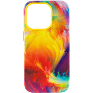 Шкіряний чохол Epik Colour Splash with MagSafe Apple iPhone 14 Pro 6.1" Yellow / Red - Інтернет-магазин спільних покупок ToGether