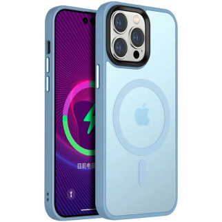 TPU+PC чохол Epik Metal Buttons with MagSafe Colorful Apple iPhone 14 Pro 6.1" Блакитний - Інтернет-магазин спільних покупок ToGether