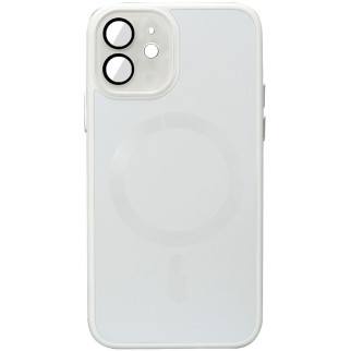 Чохол TPU+Glass Epik Sapphire Midnight with MagSafe Apple iPhone 12 6.1" Білий / White - Інтернет-магазин спільних покупок ToGether
