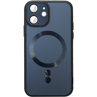 Чохол TPU+Glass Epik Sapphire Midnight with MagSafe Apple iPhone 12 6.1" Чорний / Black - Інтернет-магазин спільних покупок ToGether