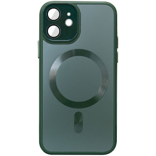 Чохол TPU+Glass Epik Sapphire Midnight with MagSafe Apple iPhone 12 6.1" Зелений / Forest green - Інтернет-магазин спільних покупок ToGether