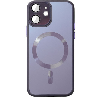Чохол TPU+Glass Epik Sapphire Midnight with MagSafe Apple iPhone 12 6.1" Фіолетовий / Deep Purple - Інтернет-магазин спільних покупок ToGether