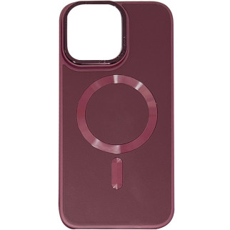 Шкіряний чохол Epik Bonbon Leather Metal Style with MagSafe Apple iPhone 12 Pro Max 6.7" Бордовий / Plum - Інтернет-магазин спільних покупок ToGether