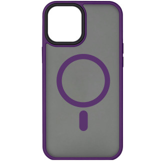 TPU+PC чохол Epik Metal Buttons with MagSafe Apple iPhone 15 6.1" Темно фіолетовий - Інтернет-магазин спільних покупок ToGether