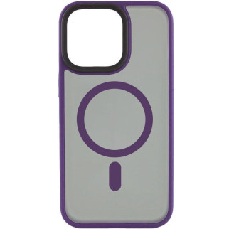 TPU+PC чохол Epik Metal Buttons with MagSafe Apple iPhone 15 Pro 6.1" Темно фіолетовий - Інтернет-магазин спільних покупок ToGether