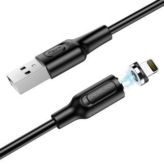 Магнітний зарядний кабель Borofone BX41 iPhone/iPad/iPod USB - Lightning 2.4A 1 м Black - Інтернет-магазин спільних покупок ToGether