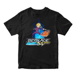 Футболка чорна з принтом гри BeyBlade "Дзиґа Beyblade burst. Бейблейд Wakiya Murasaki" Кавун 7-8 років ФП012172 - Інтернет-магазин спільних покупок ToGether