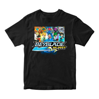 Футболка чорна з принтом гри BeyBlade "Дзиґа Beyblade burst. Бейблейд. Персонажі" Кавун 11-12 років ФП012177 - Інтернет-магазин спільних покупок ToGether