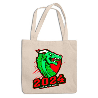 Еко-сумка шоппер з новорічним принтом "Year of the Dragon 2024. Рік Дракона 2024" Кавун  ЕСШ001312 - Інтернет-магазин спільних покупок ToGether