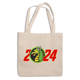 Еко-сумка шоппер із новорічним принтом "Dragon 2024. Дракон 2024" Кавун ЕСШ001320 - Інтернет-магазин спільних покупок ToGether