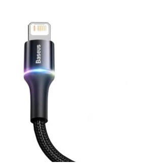 Зарядка USB кабель BASEUS для синхронізації і зарядки iPhone Apple Lightning з led підсвічуванням 25 см Чорний - Інтернет-магазин спільних покупок ToGether