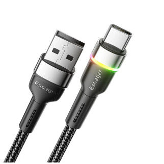 Зарядка USB кабель Essager для синхронізації та заряджання Android та інших пристроїв USB Type-C 50 cм Чорний - Інтернет-магазин спільних покупок ToGether