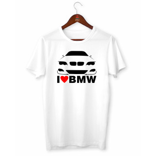 Чоловічі білі футболки з принтом автомобілісту "I love BMW. Я люблю БМВ" Кавун M ФП012359M - Інтернет-магазин спільних покупок ToGether