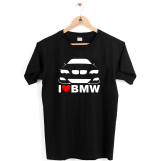 Чоловічі чорні футболки з принтом автомобілісту "I love BMW. Я люблю БМВ" Кавун M ФП012360M - Інтернет-магазин спільних покупок ToGether