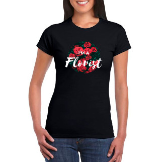 Футболка чорна з принтом для флориста I'm A Florist Я - флорист Троянди Кавун XL ФП012272XL - Інтернет-магазин спільних покупок ToGether