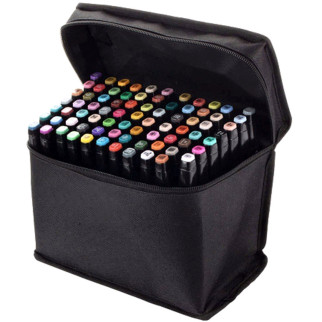 Набір маркерів OPT-TOP різних відтінків у зручній сумці-чохлі для малювання фломастери двосторонні 80шт (1915098191) - Інтернет-магазин спільних покупок ToGether