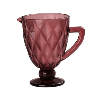 Глечик для напоїв Lugi 1.3л фігурний гранований із товстого скла рожевий (HP038P) - Інтернет-магазин спільних покупок ToGether
