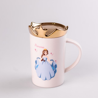 Чашка керамічна Princess з кришкою Happy Life 400 мл білий (HPCYM0845W) - Інтернет-магазин спільних покупок ToGether