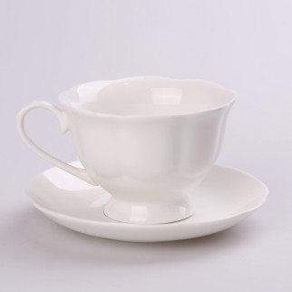 Чашка чайна з блюдцем TS Kitchen 200 мл білий (HP614) - Інтернет-магазин спільних покупок ToGether