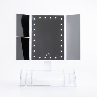Дзеркало настільне Lugi потрійне з led підсвічуванням для макіяжу сенсорне (HP072CY036) - Інтернет-магазин спільних покупок ToGether