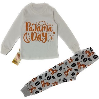 Піжама "Pajama day" інтерлок молочно-сіра Ліо 128 (4841392) - Інтернет-магазин спільних покупок ToGether