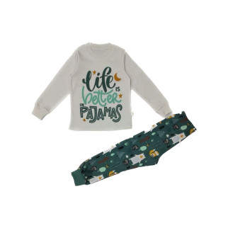 Піжама "Life pajamas" інтерлок молочно-зелена Ліо 122 (4841394) - Інтернет-магазин спільних покупок ToGether