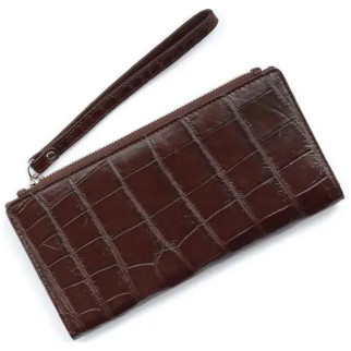 Гаманець з натуральної шкіри крокодила Ekzotic Leather коричневий на блискавці (cw 93_2) - Інтернет-магазин спільних покупок ToGether