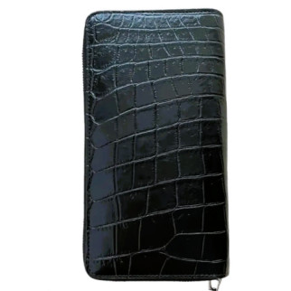 Гаманець клатч унісекс зі шкіри крокодила Ekzotic Leather чорний глянець на 2 блискавках (cb 05) - Інтернет-магазин спільних покупок ToGether