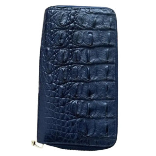 Гаманець клатч зі шкіри крокодила темно-синій на 2 золотих блискавках Ekzotic Leather (cb04) - Інтернет-магазин спільних покупок ToGether
